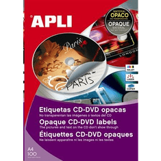 Apli CD/DVD etikett, A4 fedő etikett 200 darab (LCA10166) (LCA10166)