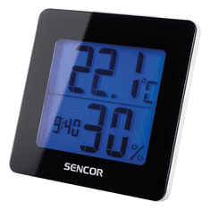 SENCOR SWS 1500 B hőmérő ébresztőórával fekete (SWS 1500 B)