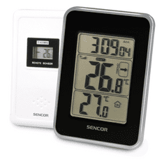 SENCOR SWS 25 BS hőmérő vezeték nélküli hőérzékelővel fekete-ezüst (SWS 25 BS)
