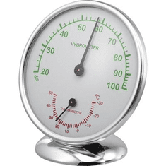 Renkforce Analóg hőmérő és légnedvesség mérő, alu, 6510 (6510 Alu)