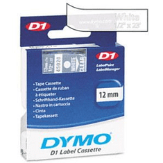 Dymo "D1" Feliratozógép szalag 12 mm x 7 m fehér-víztiszta (45020) (45020)