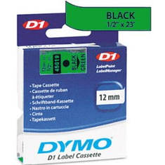 Dymo "D1" Feliratozógép szalag 12 mm x 7 m fekete-zöld (GD45019) (GD45019)