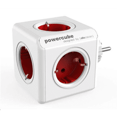 Allocacoc PowerCube Original hálózati elosztó fehér-piros (1100RD/DEORPC) (1100RD/DEORPC)