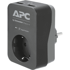 APC SurgeArrest Essential PME1WU2B-GR - 1x Überspannungsschutz + 2x USB mit Ladefunktion (PME1WU2B-GR)