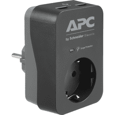 APC SurgeArrest Essential PME1WU2B-GR - 1x Überspannungsschutz + 2x USB mit Ladefunktion (PME1WU2B-GR)