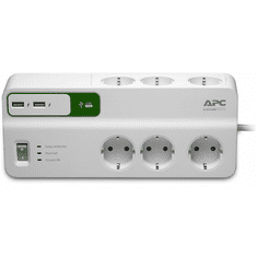 APC SurgeArrest Essential PM6U-GR - 5x Überspannungsschutz + 2x USB mit Ladefunktion (PM6U-GR)