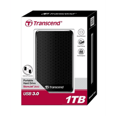 Transcend 1TB 2.5" StoreJet külső winchester USB 3.0 (TS1TSJ25A3K) ütésálló fekete (TS1TSJ25A3K)