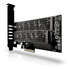 AXAGON PCIE NVME+NGFF M.2 SSD adapter fekete (PCEM2-D) (PCEM2-D)