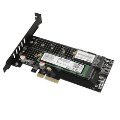 AXAGON Axagon PCIE NVME+NGFF M.2 SSD adapter fekete (PCEM2-D)