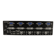 Startech StarTech.com 4 Port DVI VGA Dual Monitor KVM Switch USB with Audio and USB 2.0 Hub (SV431DDVDUA) - KVM / audio / USB switch - 4 ports (SV431DDVDUA)