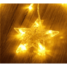 Iris Csillag alakú fix fényű/2,5m/meleg fehér/12db LED-es USB-s fénydekoráció (312-01) (312-01)
