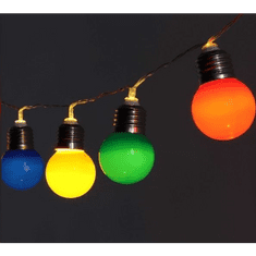 Iris E27 izzó alakú 3m/IPX3 szabványos/piros, zöld, kék, sárga/20db LED-es/3xAA elemes fénydekoráció (318-02) (318-02)