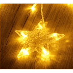 Iris Csillag alakú fix fényű/2,5m/távirányítós/meleg fehér/12db LED-es USB-s fénydekoráció (312-02) (312-02)