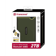 Transcend 2TB 2.5" StoreJet külső winchester USB 3.0 (TS2TSJ25M3G) zöld (TS2TSJ25M3G)