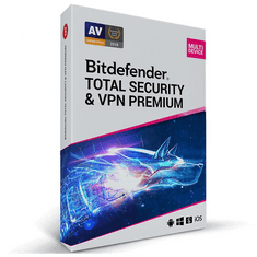 BitDefender Total Security + Premium VPN - 3 eszköz / 1 év elektronikus licenc