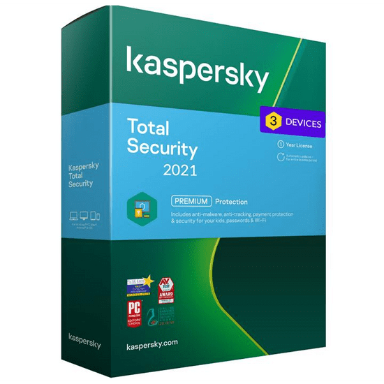 Kaspersky Total Security - 3 eszköz / 1 év KL1949OCCFS elektronikus játék licensz