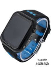 Klarion Gyermek fekete-kék 4G okosóra E10-2024 80GB GPS-sel és páratlan akkumulátor-élettartammal