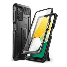 SUPCASE Samsung Galaxy A13 4G SM-A135F / A137F, Műanyag hátlap védőtok + képernyővédő, közepesen ütésálló, telefontartó gyűrű, kitámasztóval, övre fűzhető, Unicorn Beetle Pro, fekete (RS129109)