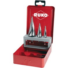 RUKO 101026E HSS fokozatfúró készlet, 3 részes, 4 - 12 mm, 4 - 20 mm, 4 - 30 mm, 3 oldalú szár (101026E)