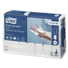 Tork Xpress Soft Multifold hajtogatott kéztörlő, H2 rendszer fehér (100288) (T100288)
