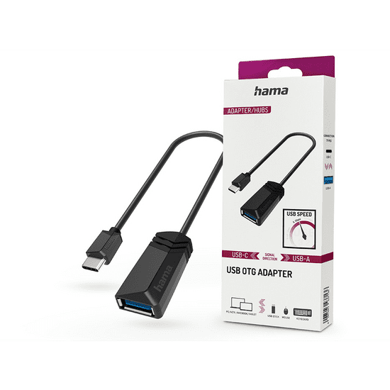 Hama USB - USB Type-C OTG adapter / kábel - USB OTG Adapter - fekete (200312)