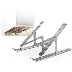Devia univerzális asztali tablet/laptop tartóállvány max. 16" méretű készülékekhez - Smart Series Multi-function Folding Stand For Tablet/Laptop - ezüst (ST359798)