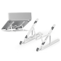 Devia univerzális asztali tablet/laptop tartóállvány max. 16" méretű készülékekhez - Smart Series Multi-function Folding Stand For Tablet/Laptop - fehér (ST364044)