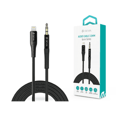 Devia 3,5 mm jack - Lightning audio kábel 1 m-es vezetékkel - Series iPureAUX Audio Cable - black (ST365676)