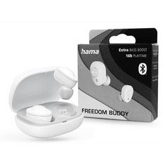 Hama TWS Bluetooth sztereó headset v5.3 + töltőtok - Freedom Buddy True Wireless Earphones with Charging Case - fehér (184162)