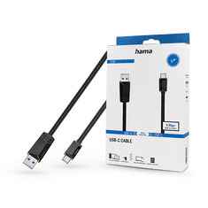 Hama USB-A - Type-C adat- és töltőkábel 3 m-es vezetékkel - USB-A - USB-C Cable - fekete (200653)