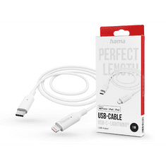 Hama USB-C - Lightning adat- és töltőkábel 1 m-es vezetékkel - USB-C - Lightning Cable - fehér (201598)