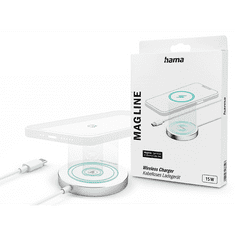 Hama Qi MagSafe vezeték nélküli töltő állomás - 15W - Magline Wireless Charger - Qi szabványos - fehér (201681)