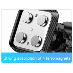 XO univerzális szellőzőrácsba illeszthető mágneses autós tartó - C123 Magnetic Suction Phone Holder - fekete (TF-0229)