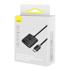 BASEUS Cluster HDMI Switch + 1m kábel fekete (B01331105111-01) (B01331105111-01)