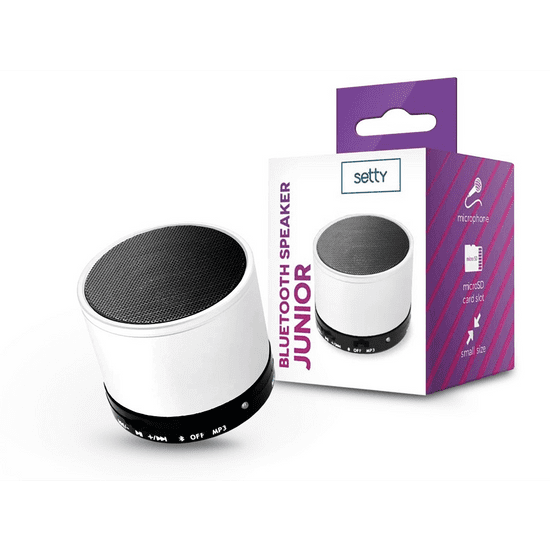 setty. bluetooth mini hangszóró - Junior Bluetooth Speaker - fehér (TF-0158)
