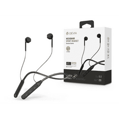 Devia Sport Bluetooth sztereó fülhallgató v5.0 - Devia Kintone Series Neckband Sport Wireless Earphone - fekete