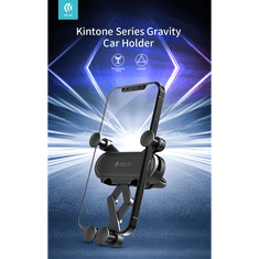 Devia univerzális szellőzőrácsba illeszthető autós tartó - Kintone Series Gravity Car Holder - fekete (ST359781)