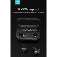 Devia TWS Bluetooth sztereó headset v5.1 + töltőtok - Joy A12 Series True Wireless Earphones with Charging Case - fekete (ST355158)