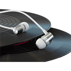 Devia univerzális sztereó felvevős fülhallgató - 3,5 mm jack - Devia Kintone Series Metal Earphone - fehér