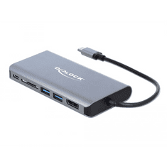 DELOCK USB-C dokkoló állomás 4K HDMI DP USB3.2 SD LAN PD 3.0 (87683) (d87683)