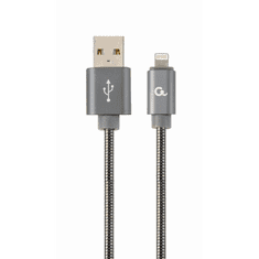 Gembird 8-pin - USB-A adat- és toltőkábel 2m metálszürke (CC-USB2S-AMLM-2M-BG) (CC-USB2S-AMLM-2M-BG)