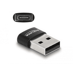DELOCK USB 2.0 adapter A-típusú USB apa - USB Type-C anya fekete (60002) (DE60002)
