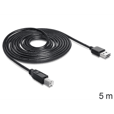 DELOCK 85553 USB-A 2.0 --> USB-B kábel 5m fekete (DE85553)