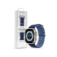 Devia Apple Watch szilikon sport szíj - Deluxe Series Sport6 Silicone Two-tone Watch Band - 42/44/45/49 mm - blue (ST381683)