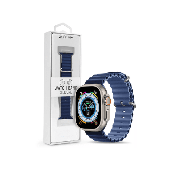 Devia Apple Watch szilikon sport szíj - Deluxe Series Sport6 Silicone Two-tone Watch Band - 42/44/45/49 mm - blue (ST381683)