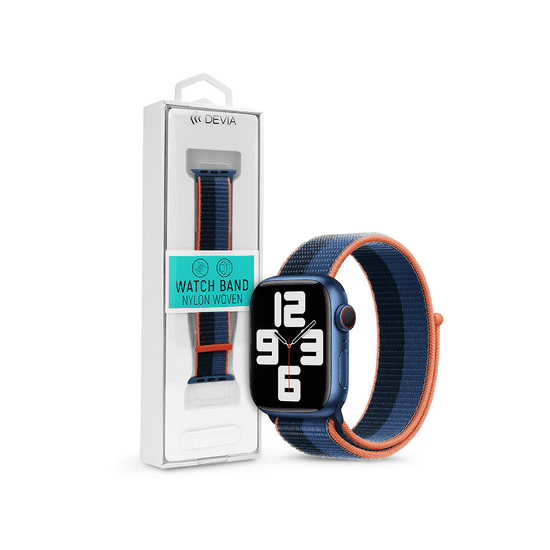 Devia Apple Watch szövet sport szíj - Nylon Braided Adjustable two-tone Watch Loop - 42/44/45/49 mm - pinch feather (ST364716)
