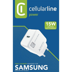 CellularLine 1xUSB-C hálózati töltő 15W fehér (ACHSMUSBC15WW) (ACHSMUSBC15WW)