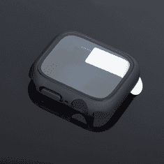 BESTSUIT Apple Watch 7/Series 8 (45 mm) védőtok beépített edzett üveggel - Classic Watch Tempered Glass Case - fekete (PT-6558)