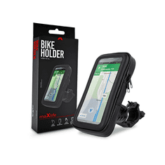 maXlife Univerzális kerékpárra szerelhető, por- és cseppálló telefontartó max. 6,5" méretű készülékekhez - MXBH-01XL Bike Holder - fekete (TF-0103)