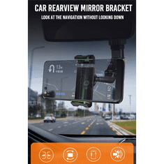 XO univerzális autó visszapillantó tükörre illeszthető, forgatható PDA/GSM autóstartó - C107 Car Rearview Mirror Bracket - fekete/zöld (TF-0206)